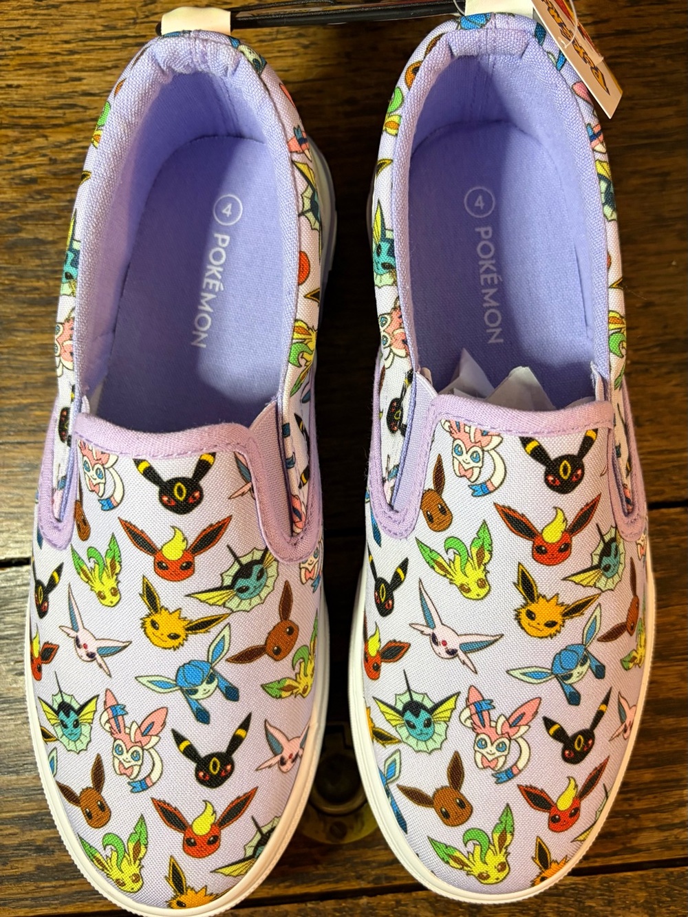 Pokemon Lavender Eevee Evolutions Slip-On Sneakers